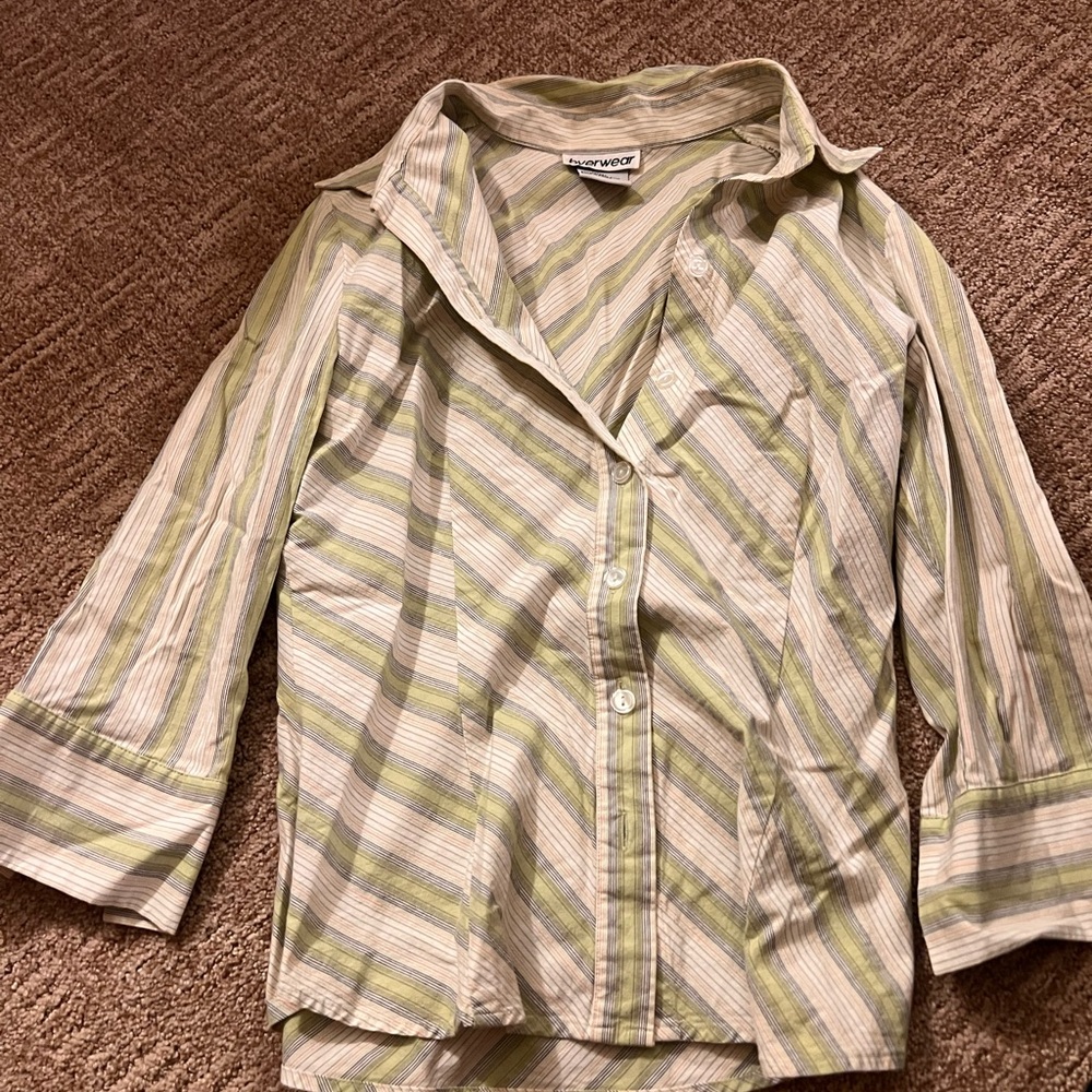 Vintage Striped Button-Up Shirt